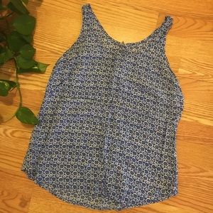 Old Navy Blue Patterned Tank Top